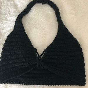 LF Knit Halter Crop Top